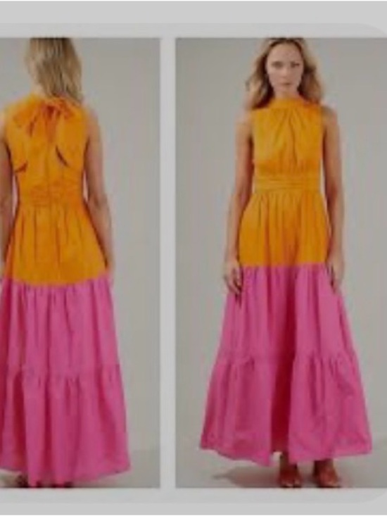 Sugarlips Dresses & Skirts - Sugarlips Colorblock Orange and Pink Maxi Dress